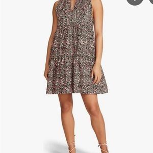 BB DAKOTA by STEVE MADDEN black floral tiered dress